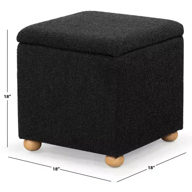 Pouf de rangement en bouclé Becka Square - SFV6101 - Safavieh Couture