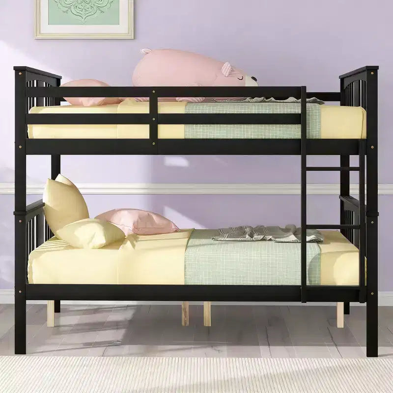 Luxystar Modern Full over Full Wood Bunk Bed, Convertible into 2 Beds