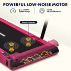 Squatz 2-in-1 Walking Pad with Vibration Plates and Handlebar  Pink