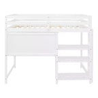 Luxystar Modern Loft Bed with Bookcase, Desk and Writing Board
