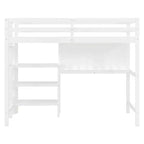Luxystar Modern Loft Bed with Bookcase, Desk and Writing Board