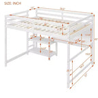Luxystar Modern Loft Bed with Bookcase, Desk and Writing Board