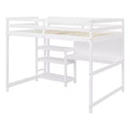 Luxystar Modern Loft Bed with Bookcase, Desk and Writing Board