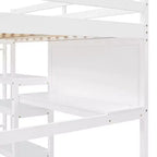 Luxystar Modern Loft Bed with Bookcase, Desk and Writing Board