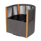 Ensemble de conversation d'extérieur pivotant ModernLuxe 2 ou 3 pièces, chaises pivotantes en rotin et bois d'acacia, ensemble de meubles de patio pour petits espaces