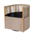 Ensemble de conversation d'extérieur pivotant ModernLuxe 2 ou 3 pièces, chaises pivotantes en rotin et bois d'acacia, ensemble de meubles de patio pour petits espaces