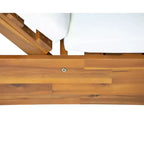 Christopher Knight Home Noemi Transat double en acacia avec dossier réglable et table d'appoint à lattes