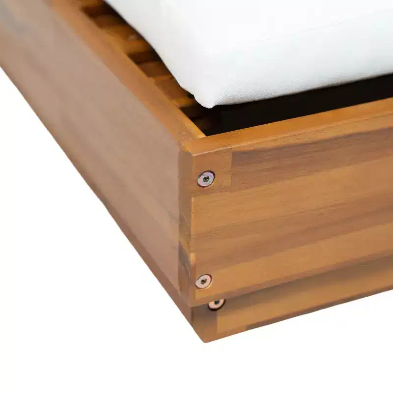 Christopher Knight Home Noemi Transat double en acacia avec dossier réglable et table d'appoint à lattes