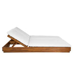Christopher Knight Home Noemi Transat double en acacia avec dossier réglable et table d'appoint à lattes