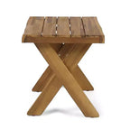 Christopher Knight Home Noemi Transat double en acacia avec dossier réglable et table d'appoint à lattes