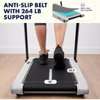 Squatz 2-in-1 Walking Pad with Vibration Plates and Handlebar  White
