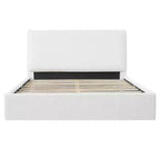 Lit plateforme rembourré Queen/King Size - Lit minimaliste élégant avec tête de lit rembourrée ergonomique, blanc - ModernLuxe