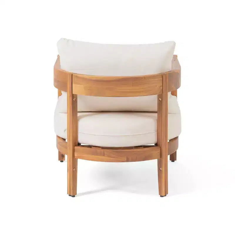 Christopher Knight Home Orin 3 Piece Patio Rustic Acacia Wood Chat Set with Thick Cushions