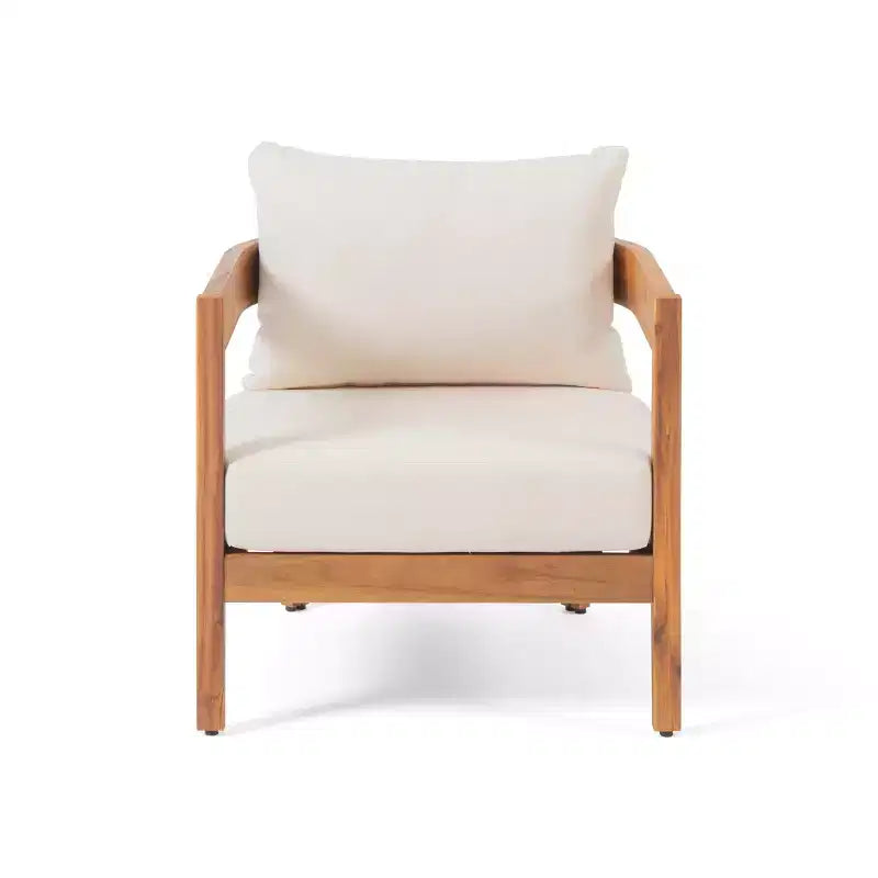 Christopher Knight Home Orin 3 Piece Patio Rustic Acacia Wood Chat Set with Thick Cushions