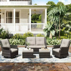 UPTIOT Modular Outdoor Set: 2-Seater Sofa, 2 Rockers & 2 Ottomans for Flexible Patio Comfort