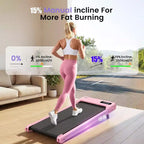 KRISRATE 6-in-1 3.5HP Walking Pad Treadmill with Vibration Plate and 12%/15% Incline, Under Desk Folding Treadmill for Home, Office