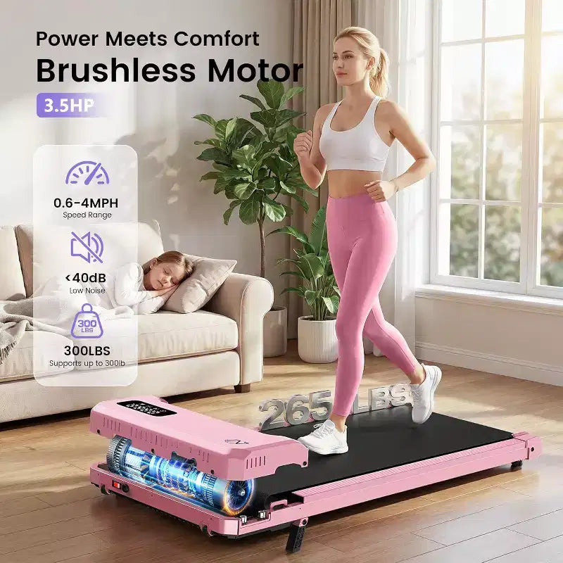 KRISRATE 6-in-1 3.5HP Walking Pad Treadmill with Vibration Plate and 12%/15% Incline, Under Desk Folding Treadmill for Home, Office