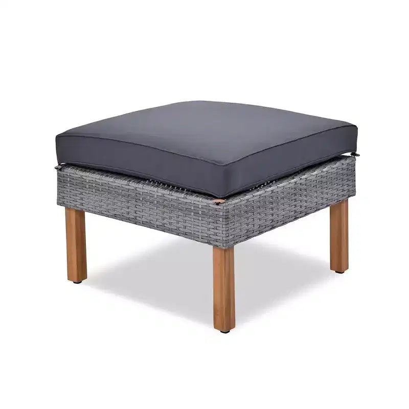 Whisen 9-Piece Patio Wicker Sectional Sofa Set, Outdoor Sofa Couch, Outdoor Conversation Set Furniture Set with Coffee Table, Washable Cushion - Gray
