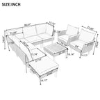 Whisen 9-Piece Patio Wicker Sectional Sofa Set, Outdoor Sofa Couch, Outdoor Conversation Set Furniture Set with Coffee Table, Washable Cushion - Gray