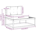 vidaXL Canapé d'angle d'extérieur avec coussin Naturel 115 x 83 x 73 cm