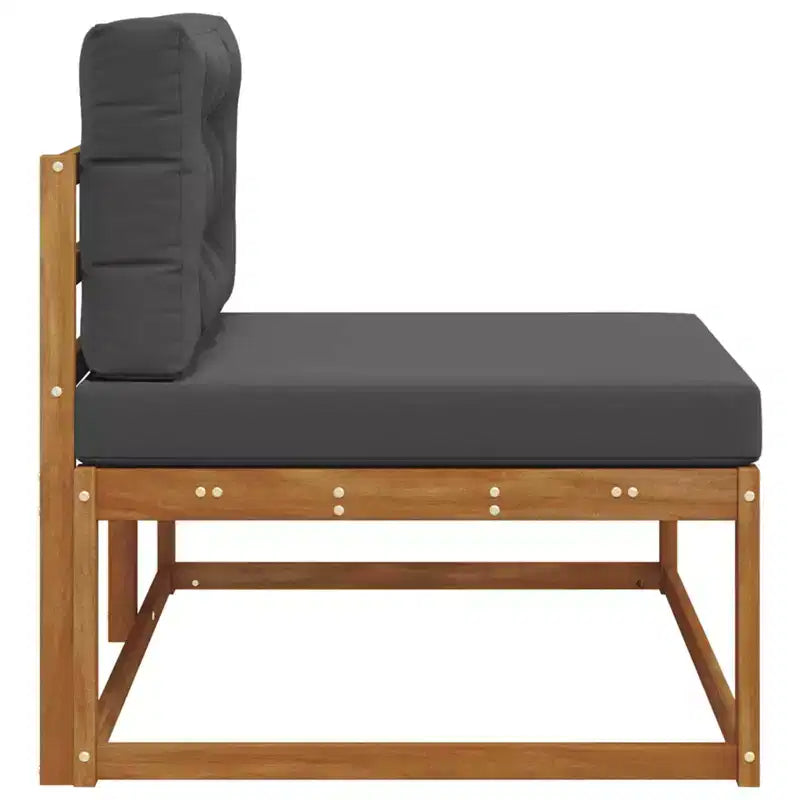 vidaXL Canapé d'angle d'extérieur avec coussin Naturel 115 x 83 x 73 cm