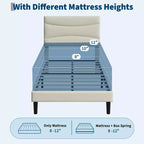 Velvet Upholstered Bed Frame with Soft Headboard, Sturdy Wood Slats, Noise-Free, Easy Assembly, No Box Spring Needed