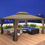 Ensemble de canapé de patio extérieur 6 pièces avec coussins, rotin synthétique résistant aux intempéries, section de canapé de 75 cm, table basse en verre pour l'extérieur