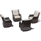 UPTIOT Ensemble de 4 fauteuils pivotants à 360° avec coussins haute densité et conception résistante aux intempéries