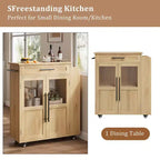 Kitchen Island with Storage, Kitchen Storage Island with Spice Rack and Drawer, 360 Rolling Kitchen on Wheels, for Home, Dining Room