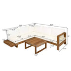 Canapé d'angle de patio extérieur imperméable avec coussins et table - ModernLuxe
