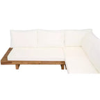 Canapé d'angle de patio extérieur imperméable avec coussins et table - ModernLuxe