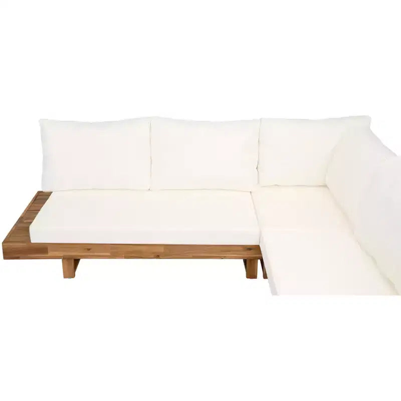 Canapé d'angle de patio extérieur imperméable avec coussins et table - ModernLuxe