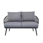 Christopher Knight Home Piotr 4 Piece Outdoor Acacia Wood and Metal Seating Set with Rope Woven