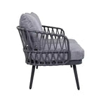 Christopher Knight Home Piotr 4 Piece Outdoor Acacia Wood and Metal Seating Set with Rope Woven
