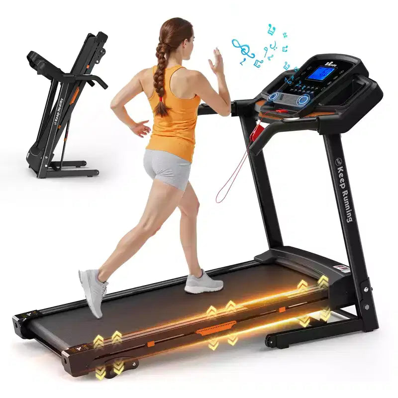 GDFStudio Velocity Folding Treadmill with LED Display and Manual Incline