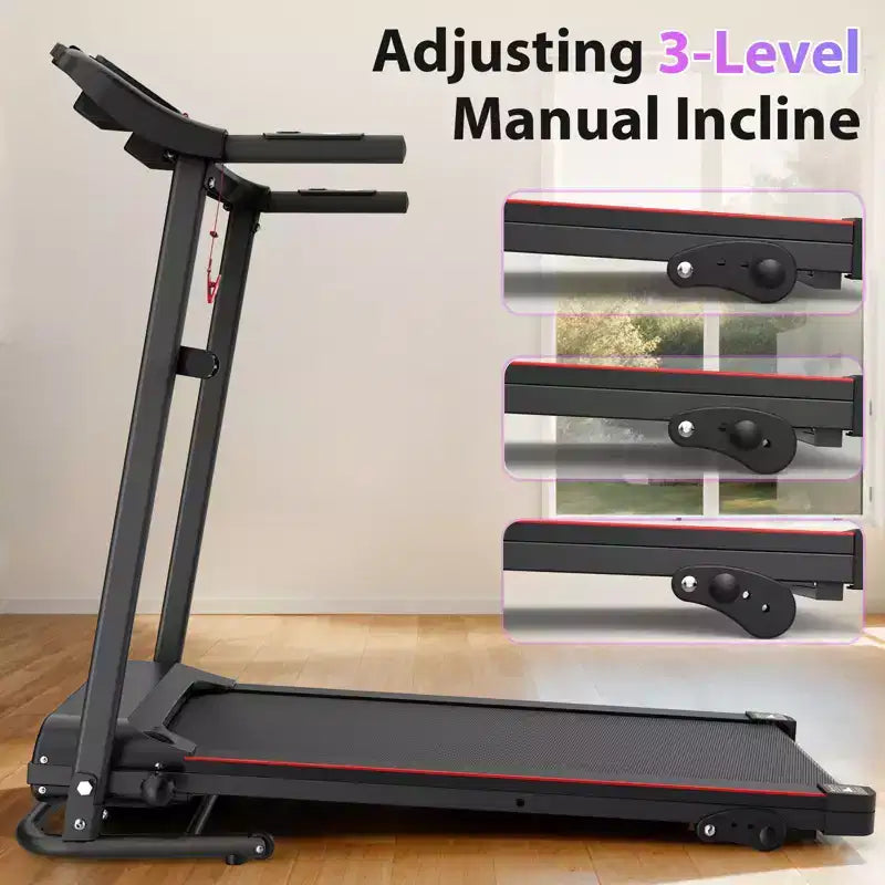 Tapis de course pliable compact GDFStudio Georgena avec écran ACL et inclinaison manuelle