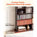 VEVOR Media Storage Cabinet, 8-Tier DVD Shelf Organizer, 55.91 x 8.66 x 51.18 in Multimedia Storage Organizer for CDs, DVDs, Books & Games, Brown