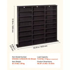 VEVOR Media Storage Cabinet, 8-Tier DVD Shelf Organizer, 55.91 x 8.66 x 51.18 in Multimedia Storage Organizer for CDs, DVDs, Books & Games, Brown