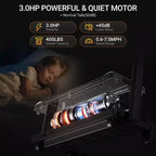 Treadmills for Home with 14% Incline & Led Screen, 3.0HP Quiet Foldable Treadmill with Handle Bar Up to 360lbs Capacity