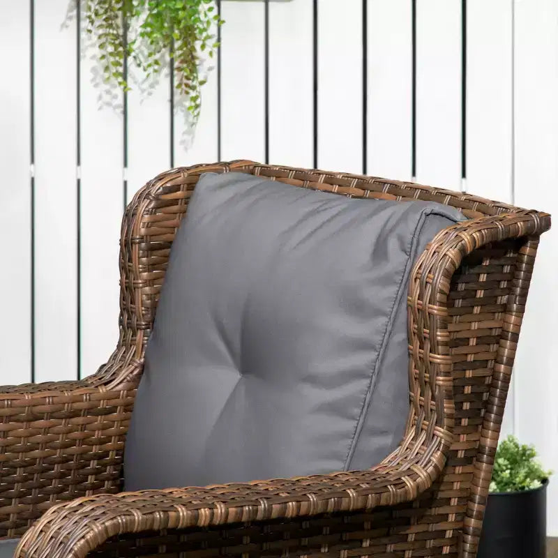 4 Piece Rattan Patio Furniture Set, Conversation Set with Swivel Glider Chairs Table Loveseat for Garden, Patio