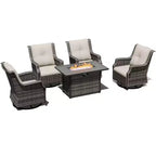 Ensemble de chaises pivotantes et basculantes d'extérieur UPTIOT avec brasero pour des réunions de terrasse confortables