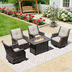 Ensemble de chaises pivotantes et basculantes d'extérieur UPTIOT avec brasero pour des réunions de terrasse confortables