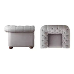 Fauteuil d'appoint de salon en lin Cartia - Gris - iNSPIRE Q