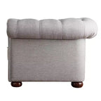 Fauteuil d'appoint de salon en lin Cartia - Gris - iNSPIRE Q