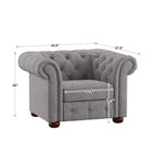 Fauteuil d'appoint de salon en lin Cartia - Gris - iNSPIRE Q