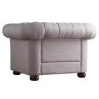 Fauteuil d'appoint de salon en lin Cartia - Gris - iNSPIRE Q