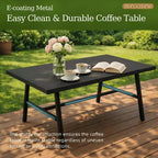 ALAULM Ensemble de conversation de terrasse 5 places, Ensemble de canapé-fauteuil à bascule extérieur avec coussins épais et table basse, Ensemble de meubles de bistrot