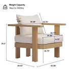 Christopher Knight Home Abena Modern 4 Piece Patio Acacia Wood Seating Set with Cushion and Slatted Coffee Table