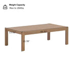 Christopher Knight Home Abena Modern 4 Piece Patio Acacia Wood Seating Set with Cushion and Slatted Coffee Table