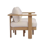 Christopher Knight Home Abena Modern 4 Piece Patio Acacia Wood Seating Set with Cushion and Slatted Coffee Table